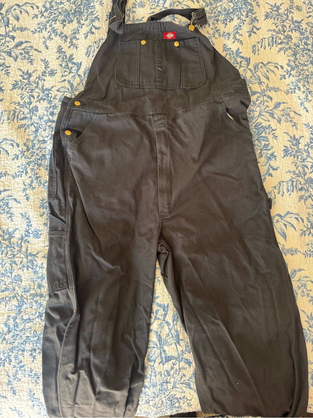 Dickies Black Cargo Work Overalls with Utility Pockets